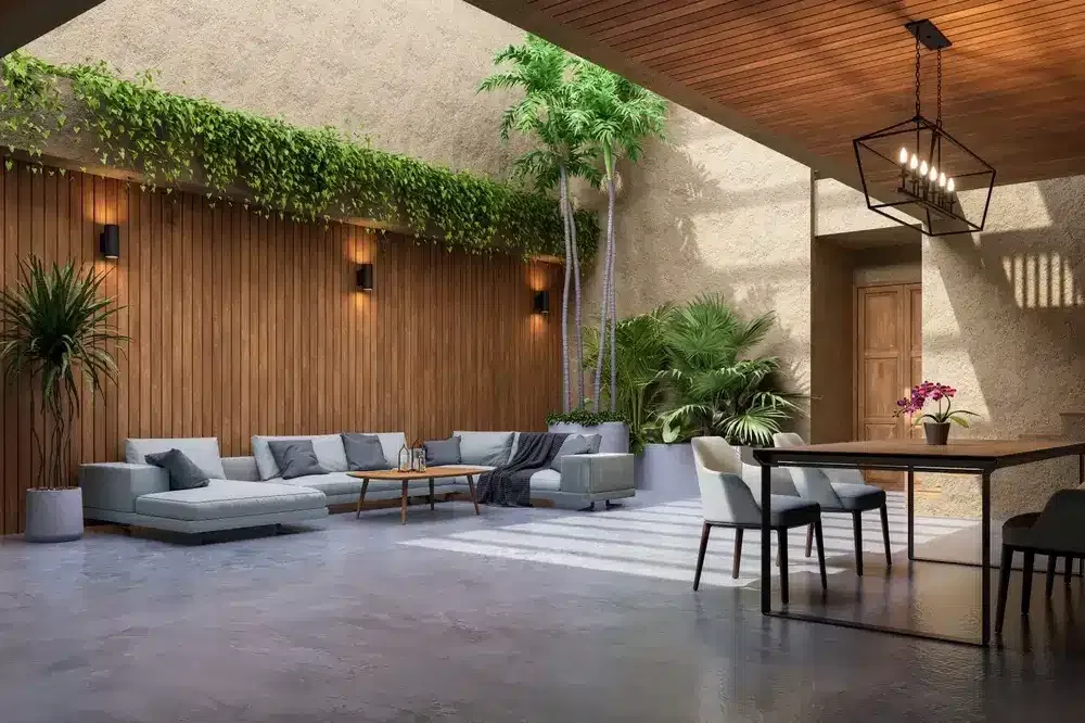 Chambres rustiques contemporaines de style loft décorées avec des plantes naturelles.